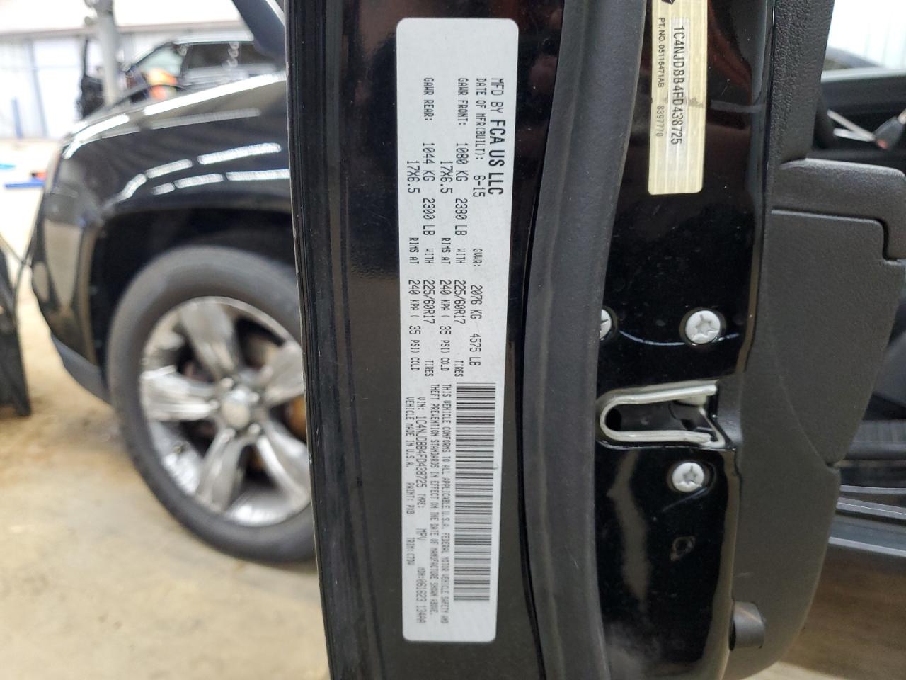 2015 Jeep Compass Sport VIN: 1C4NJDBB4FD438725 Lot: 93660755