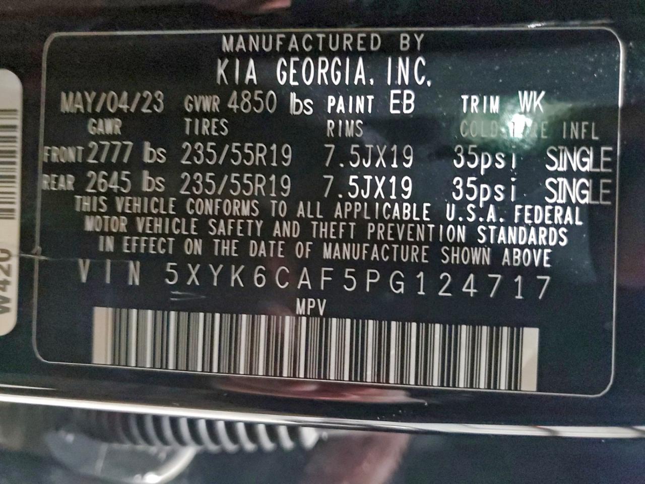 2023 Kia Sportage X Line VIN: 5XYK6CAF5PG124717 Lot: 93686175