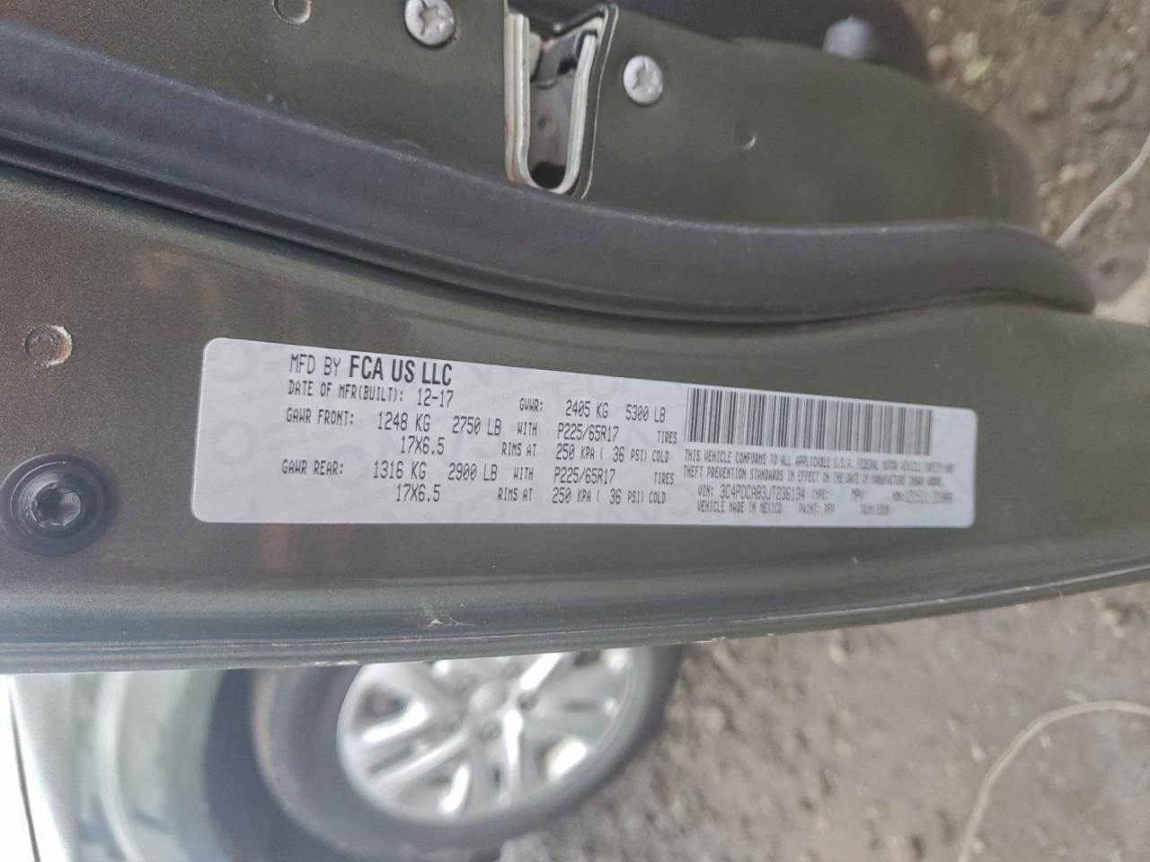 2018 Dodge Journey Se VIN: 3C4PDCAB3JT236134 Lot: 94690695