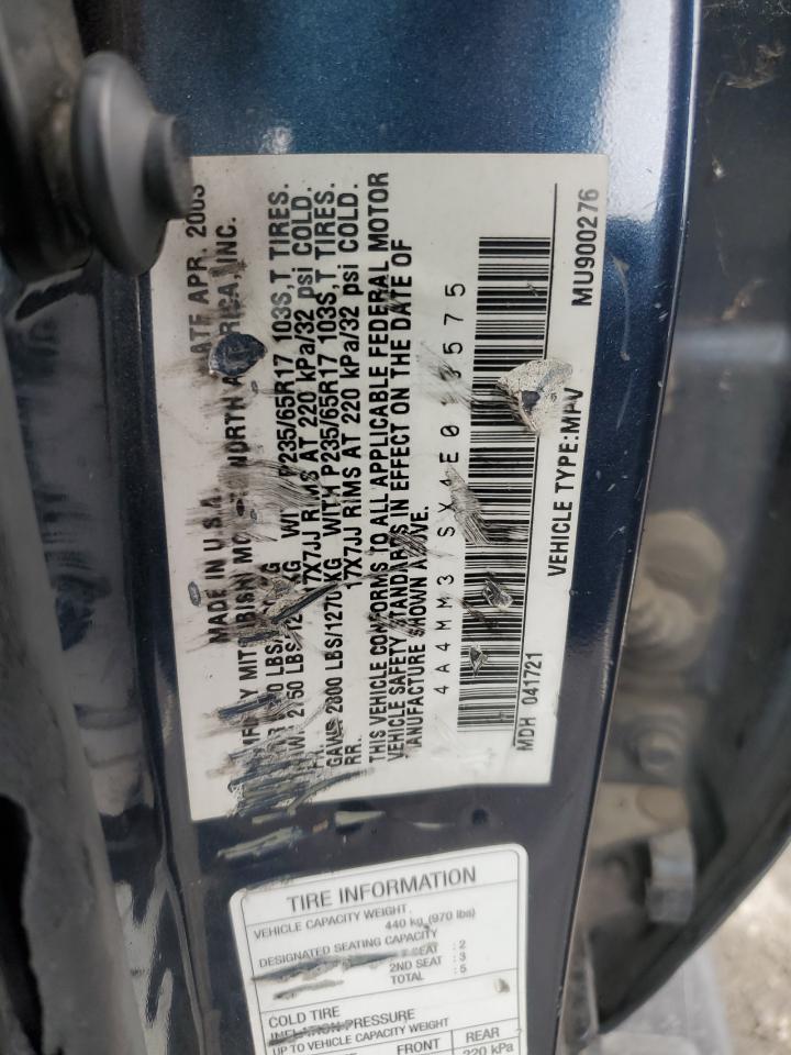 2004 Mitsubishi Endeavor Xls VIN: 4A4MM31SX4E010575 Lot: 92767845