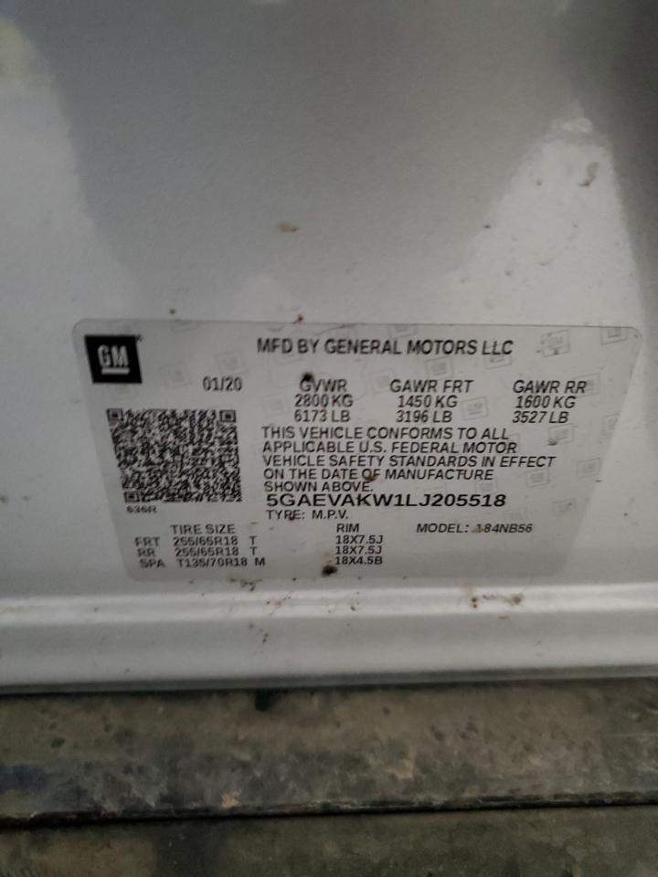 2020 Buick Enclave Essence VIN: 5GAEVAKW1LJ205518 Lot: 91462585