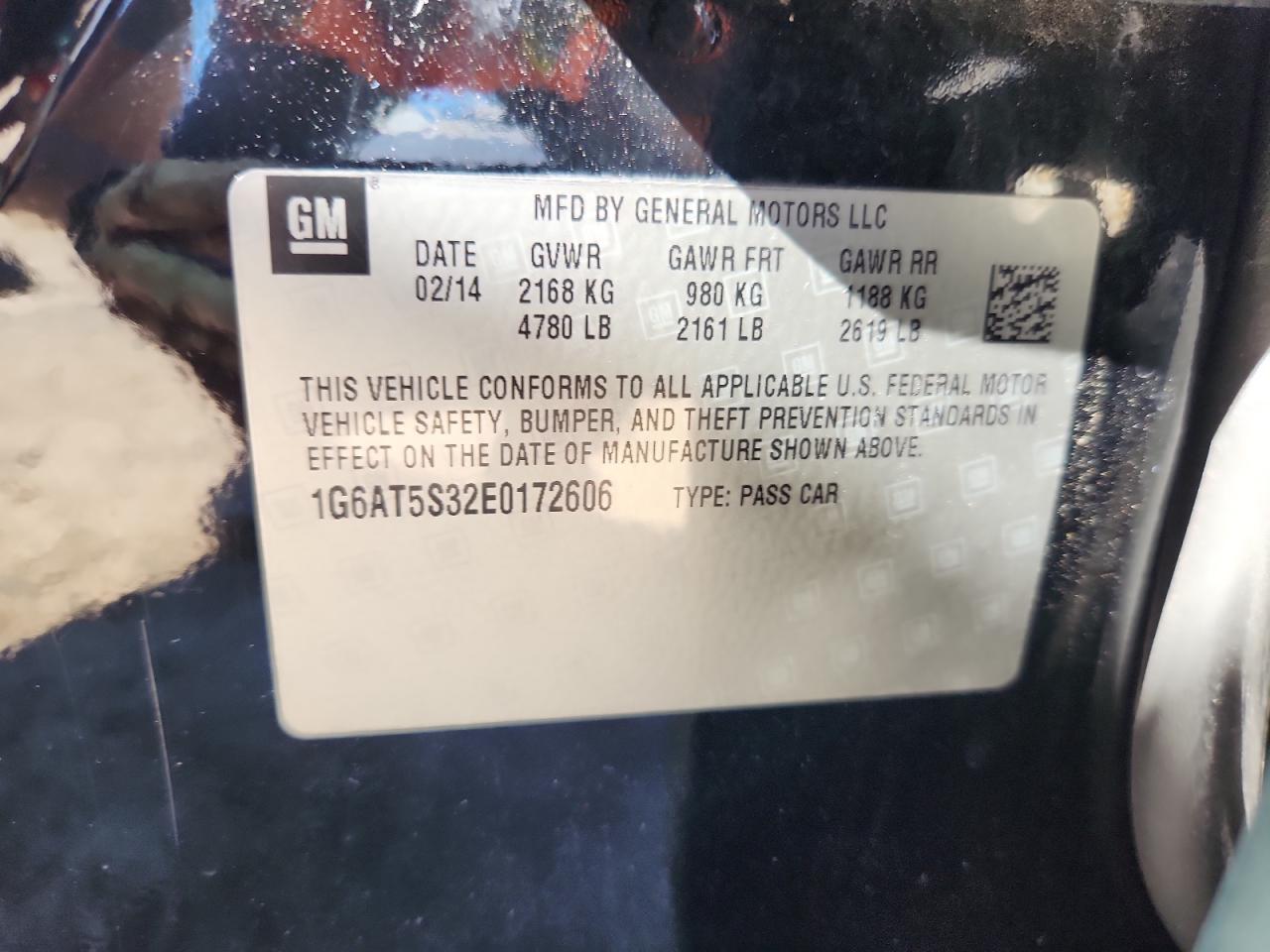 2014 Cadillac Cts Premium Collection VIN: 1G6AT5S32E0172606 Lot: 92587415