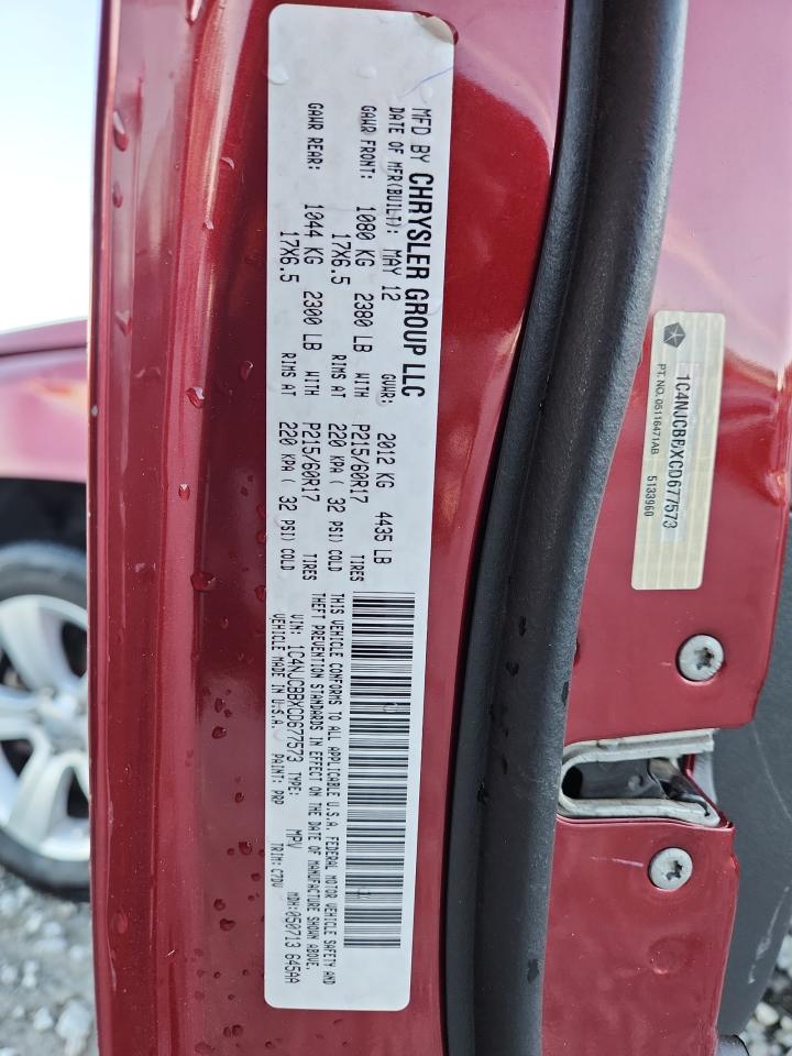 2012 Jeep Compass Sport VIN: 1C4NJCBBXCD677573 Lot: 93390895