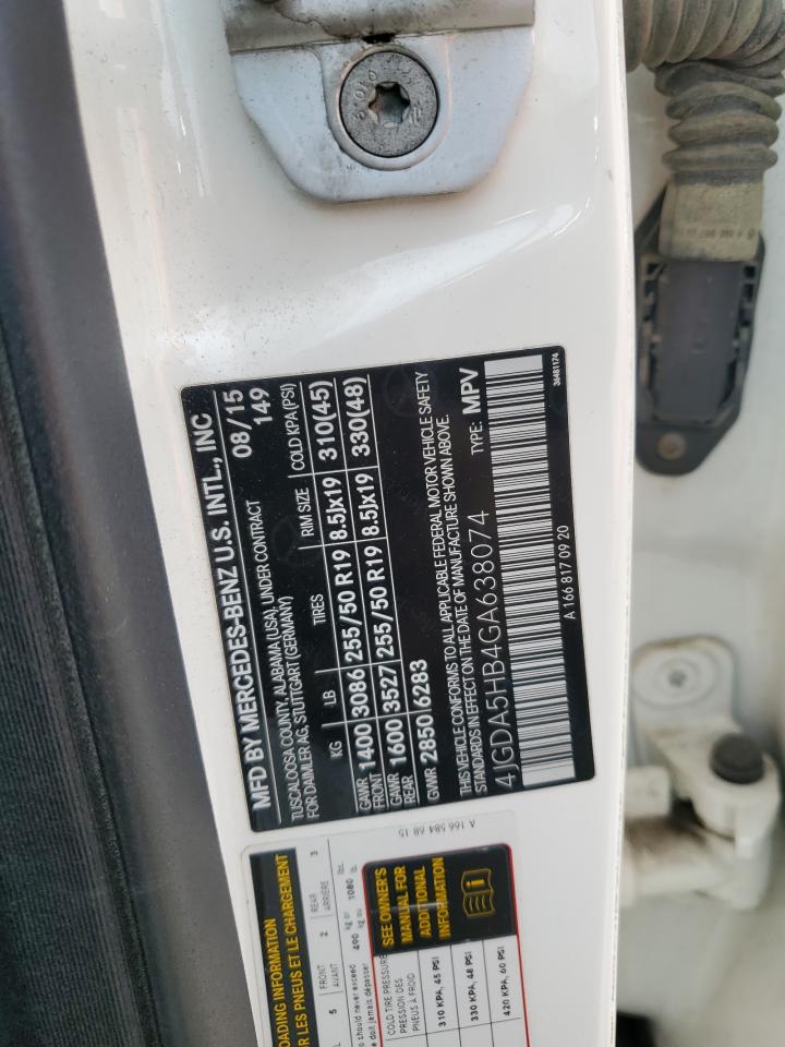 2016 Mercedes-Benz Gle 350 4Matic VIN: 4JGDA5HB4GA638074 Lot: 82785915