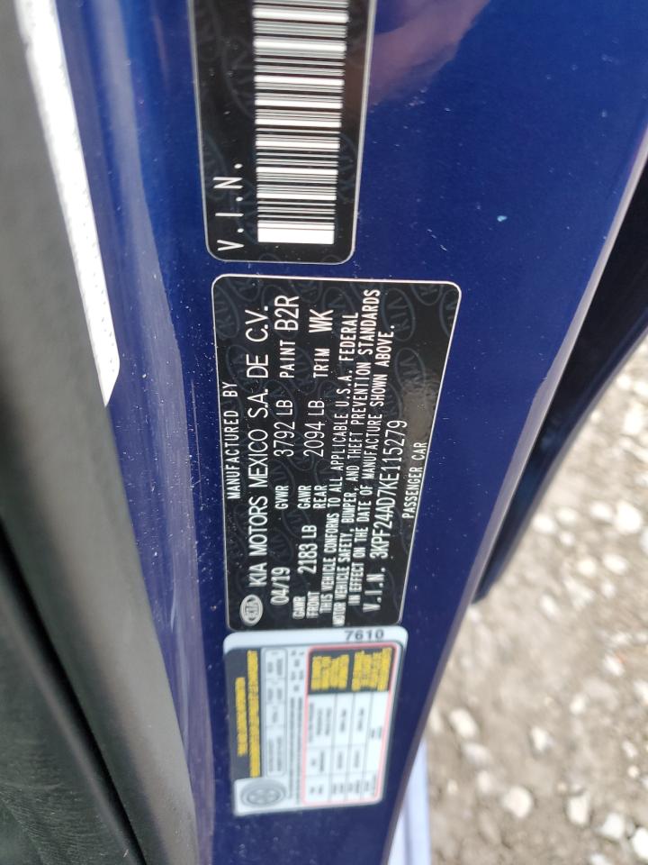 2019 Kia Forte Fe VIN: 3KPF24AD7KE115279 Lot: 92935515