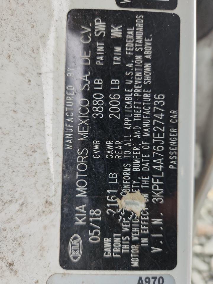 2018 Kia Forte Lx VIN: 3KPFL4A76JE274736 Lot: 93019485