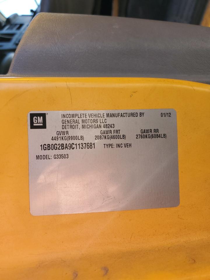 2012 Collins Bantam G3500 - School Bus VIN: 1GB0G2BA9C1137681 Lot: 87096265