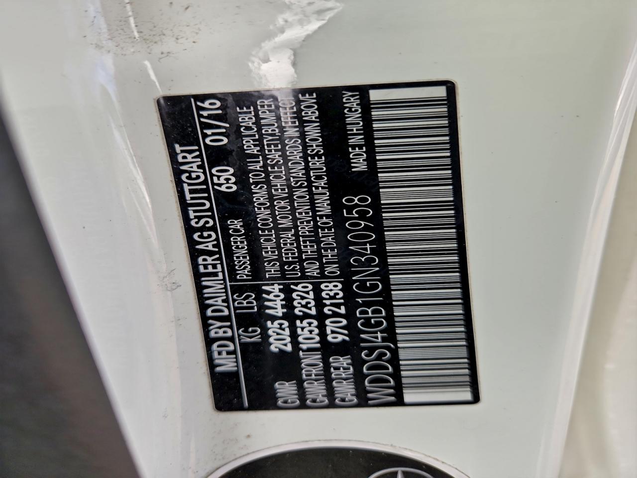 2016 Mercedes-Benz Cla 250 4Matic VIN: WDDSJ4GB1GN340958 Lot: 93898545