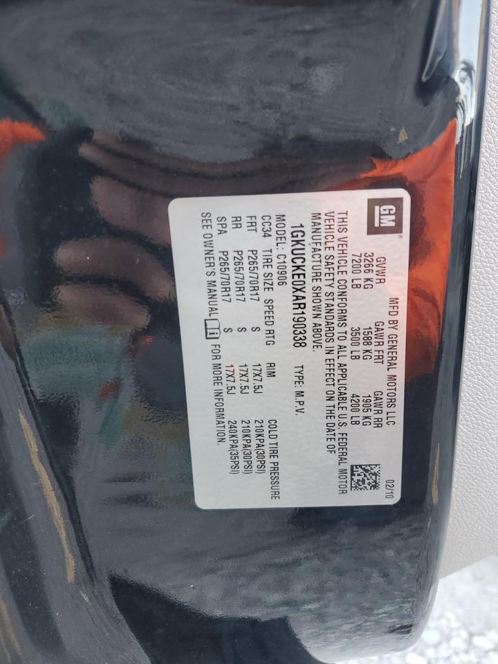 2010 GMC Yukon Xl C1500 Slt VIN: 1GKUCKE0XAR190338 Lot: 91996935