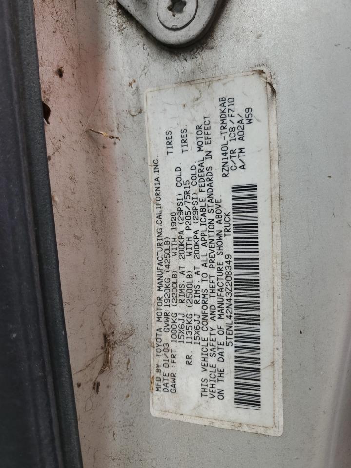 2003 Toyota Tacoma VIN: 5TENL42N43Z208349 Lot: 90719165