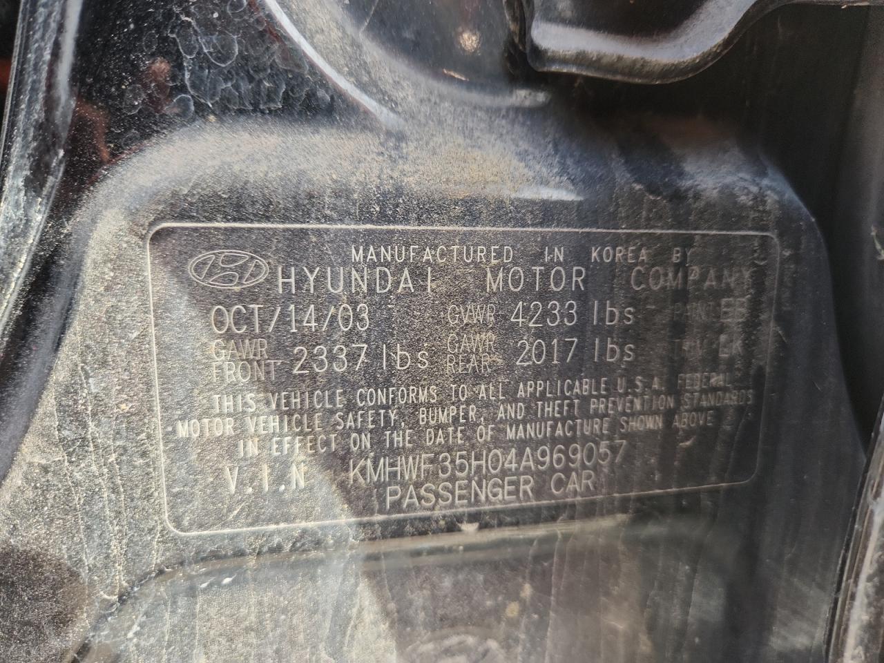 2004 Hyundai Sonata Gls VIN: KMHWF35H04A969057 Lot: 90365565