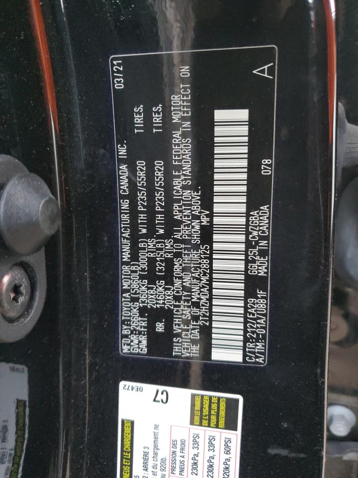 2021 Lexus Rx 350 VIN: 2T2HZMDA7MC288125 Lot: 92173575