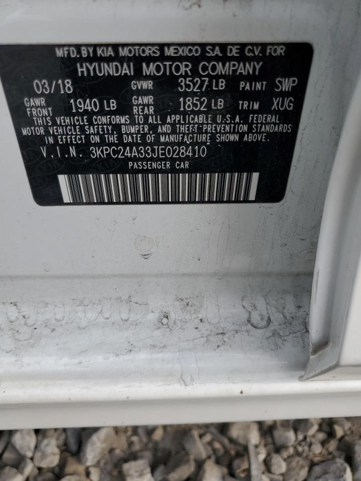 2018 Hyundai Accent Se VIN: 3KPC24A33JE028410 Lot: 93446975