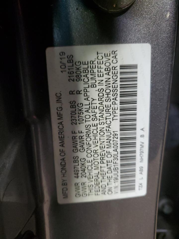 2020 Acura Tlx VIN: 19UUB1F30LA007291 Lot: 93477935