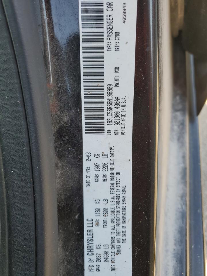 2008 Dodge Avenger Sxt VIN: 1B3LC56R68N198980 Lot: 92596015