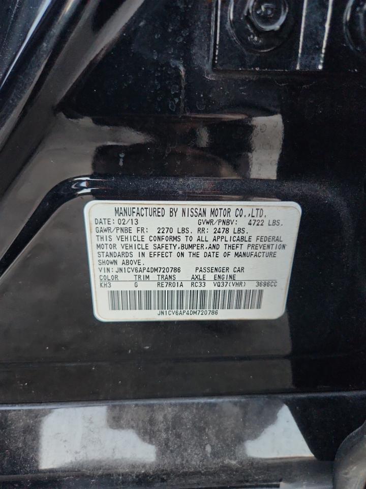 2013 Infiniti G37 Base VIN: JN1CV6AP4DM720786 Lot: 91202595