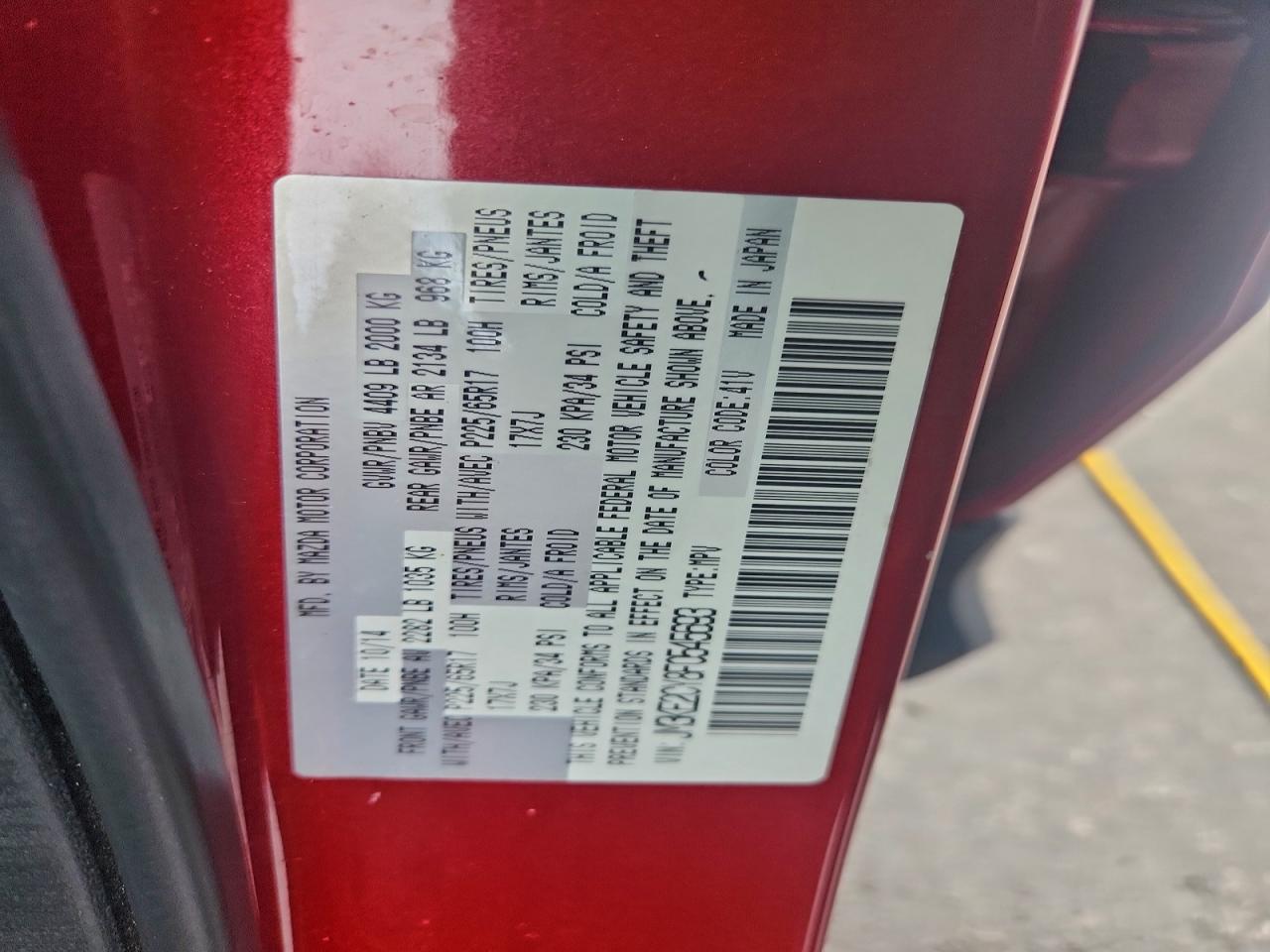 2015 Mazda Cx-5 Touring VIN: JM3KE2CY8F0545693 Lot: 94173025