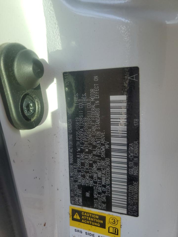 2012 Lexus Rx 350 VIN: 2T2ZK1BA2CC067900 Lot: 91938765