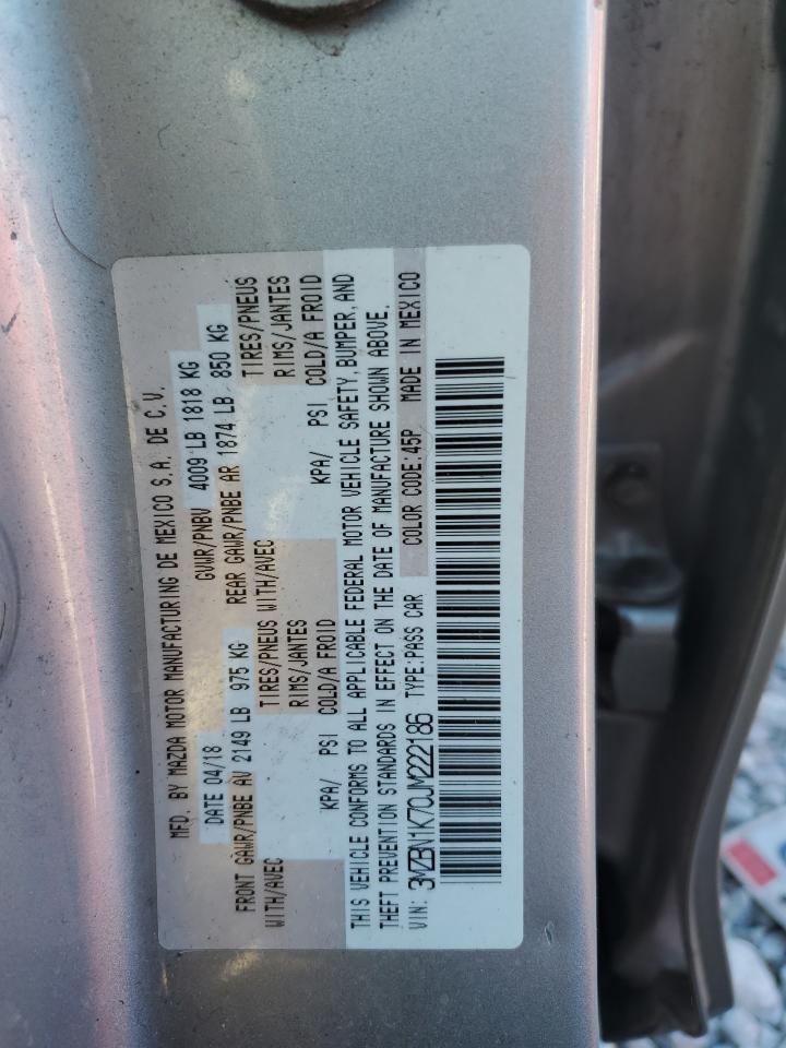 2018 Mazda 3 Sport VIN: 3MZBN1K70JM222186 Lot: 93067815