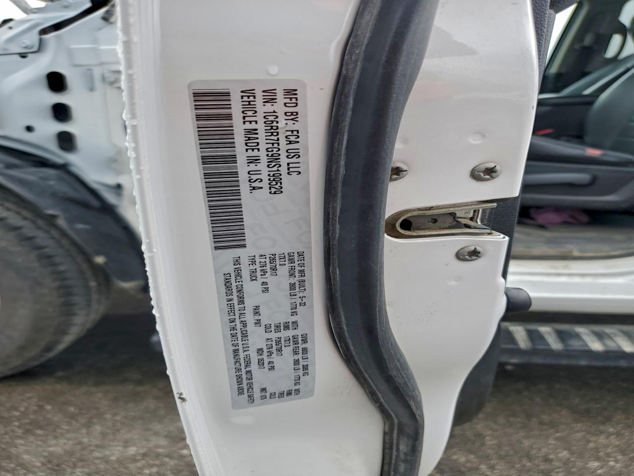 2022 Ram 1500 Classic Tradesman VIN: 1C6RR7FG9NS199529 Lot: 94168455