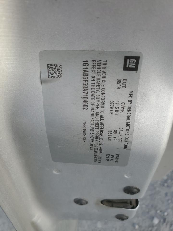 2010 Chevrolet Cobalt Ls VIN: 1G1AB5F59A7104602 Lot: 90849655