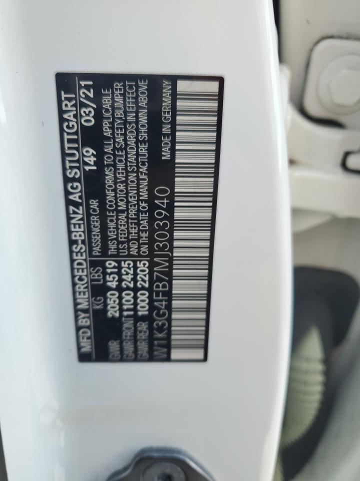 2021 Mercedes-Benz A 220 4Matic VIN: W1K3G4FB7MJ303940 Lot: 90902455