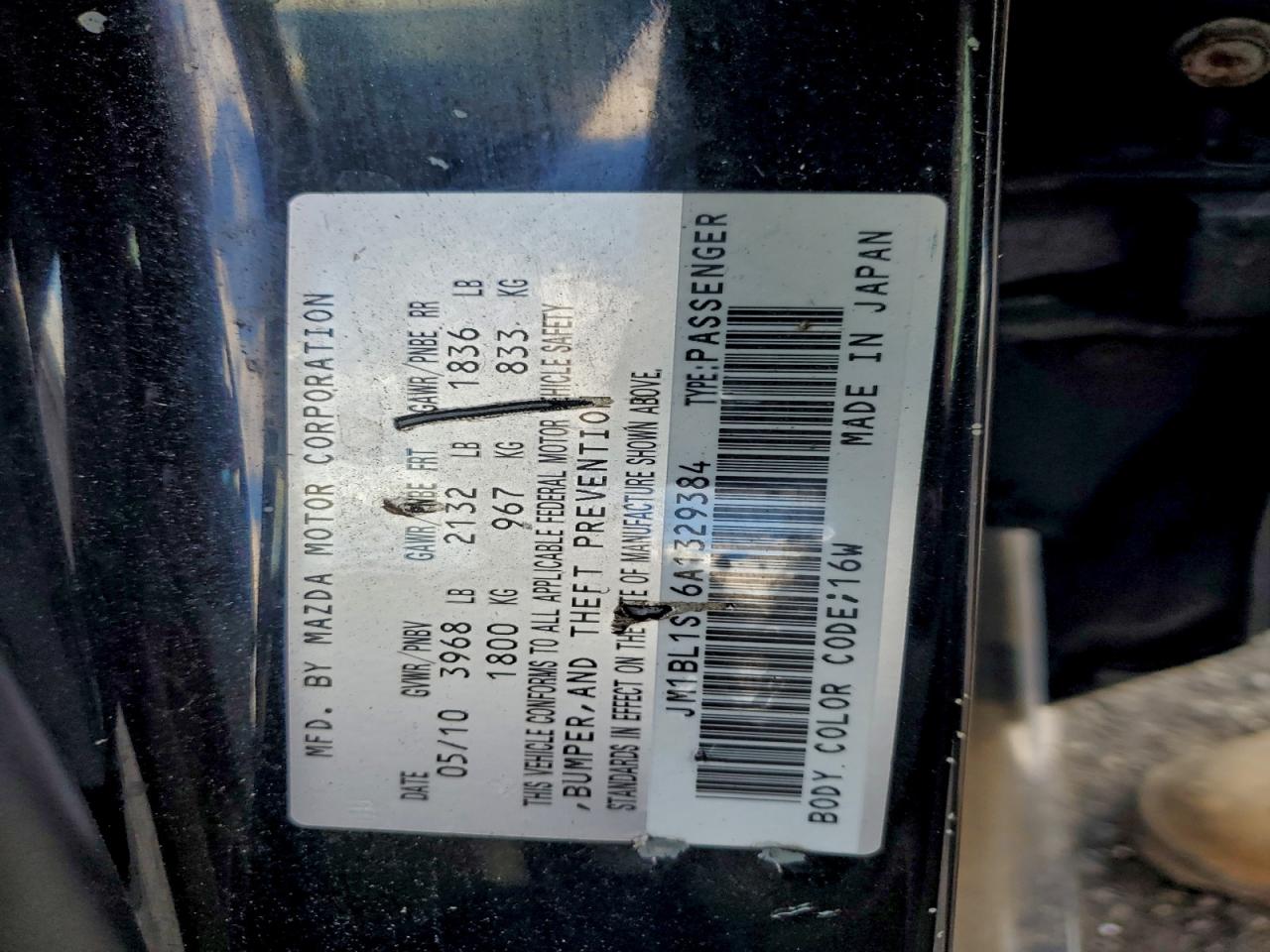 2010 Mazda 3 I VIN: JM1BL1SF6A1329384 Lot: 94028425