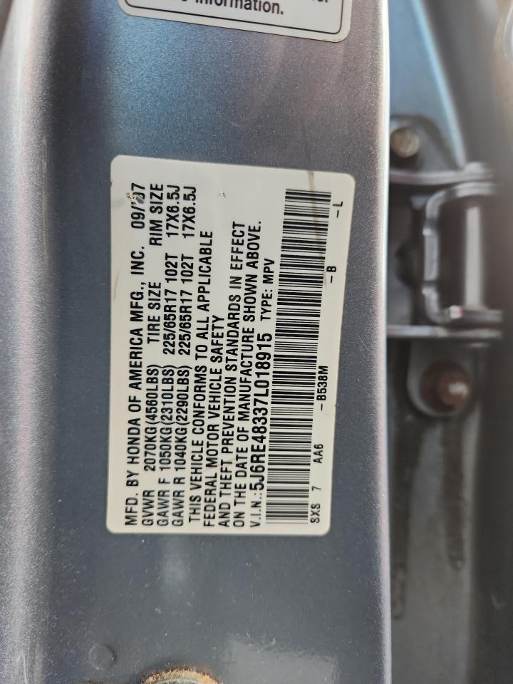 2007 Honda Cr-V Lx VIN: 5J6RE48337L018915 Lot: 92192405
