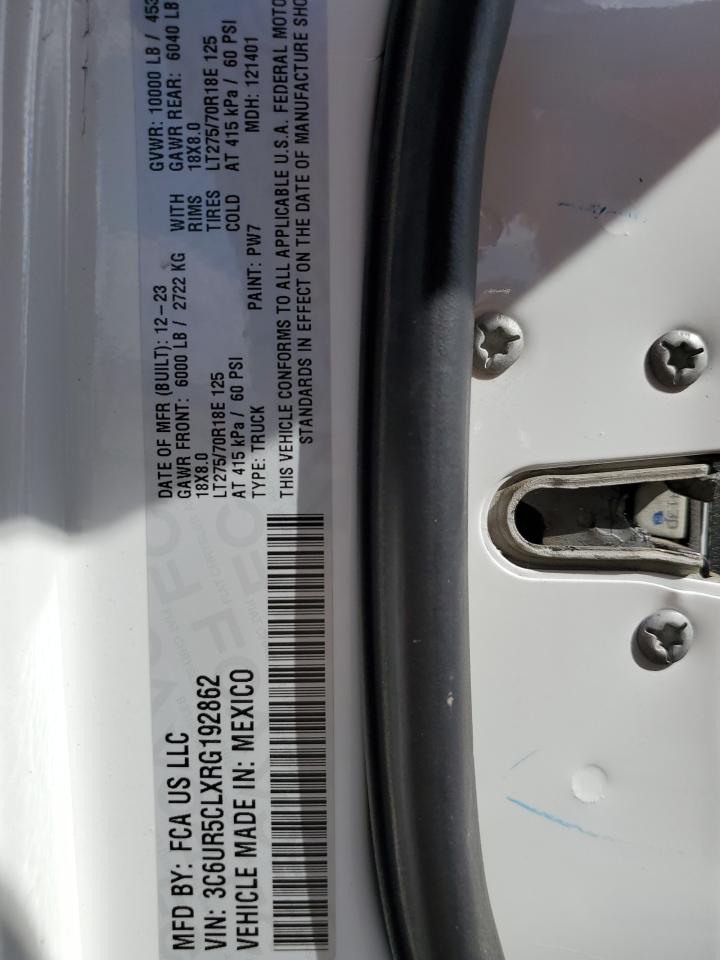 2024 Ram 2500 Tradesman VIN: 3C6UR5CLXRG192862 Lot: 91765755