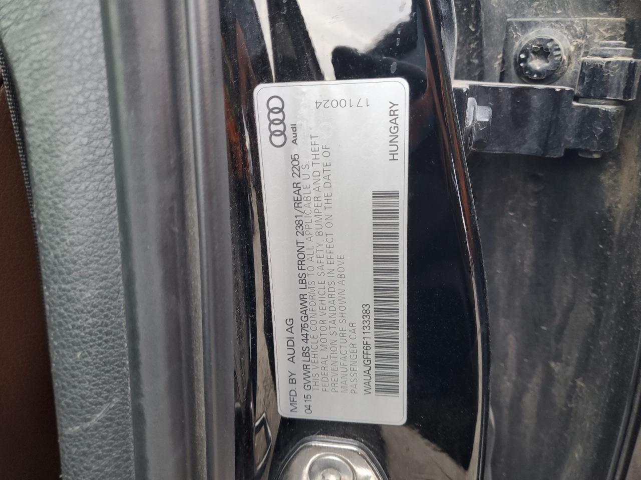 2015 Audi A3 Premium VIN: WAUAJGFF6F1133383 Lot: 93873215