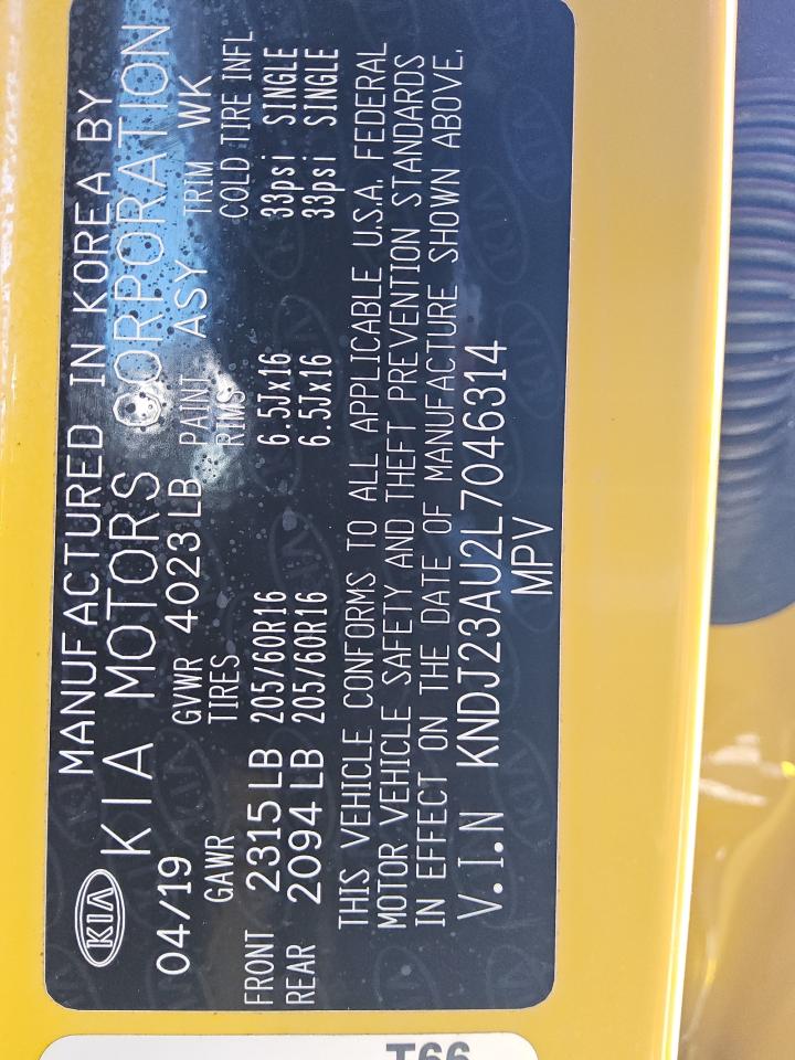 2020 Kia Soul Lx VIN: KNDJ23AU2L7046314 Lot: 92452675