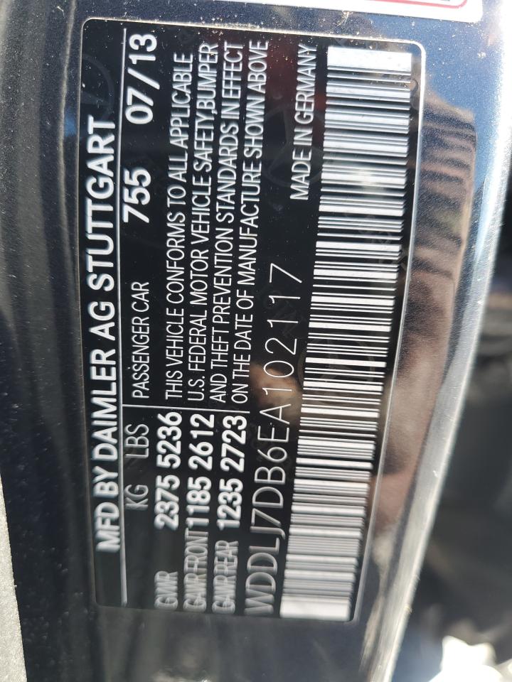 2014 Mercedes-Benz Cls 550 VIN: WDDLJ7DB6EA102117 Lot: 90918575