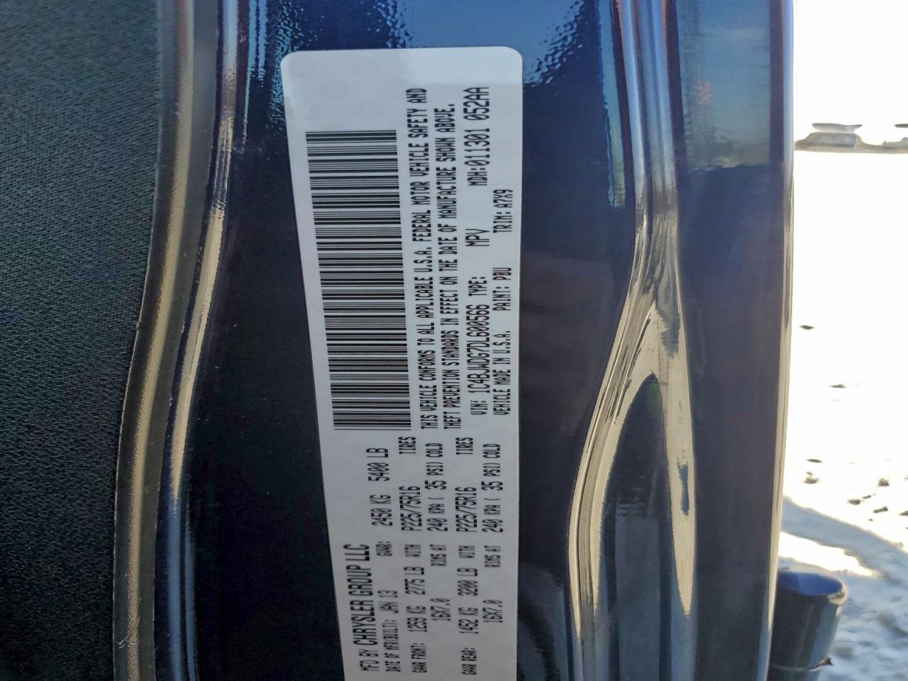 2013 Jeep Wrangler Unlimited Sport VIN: 1C4BJWDG7DL600566 Lot: 93517715