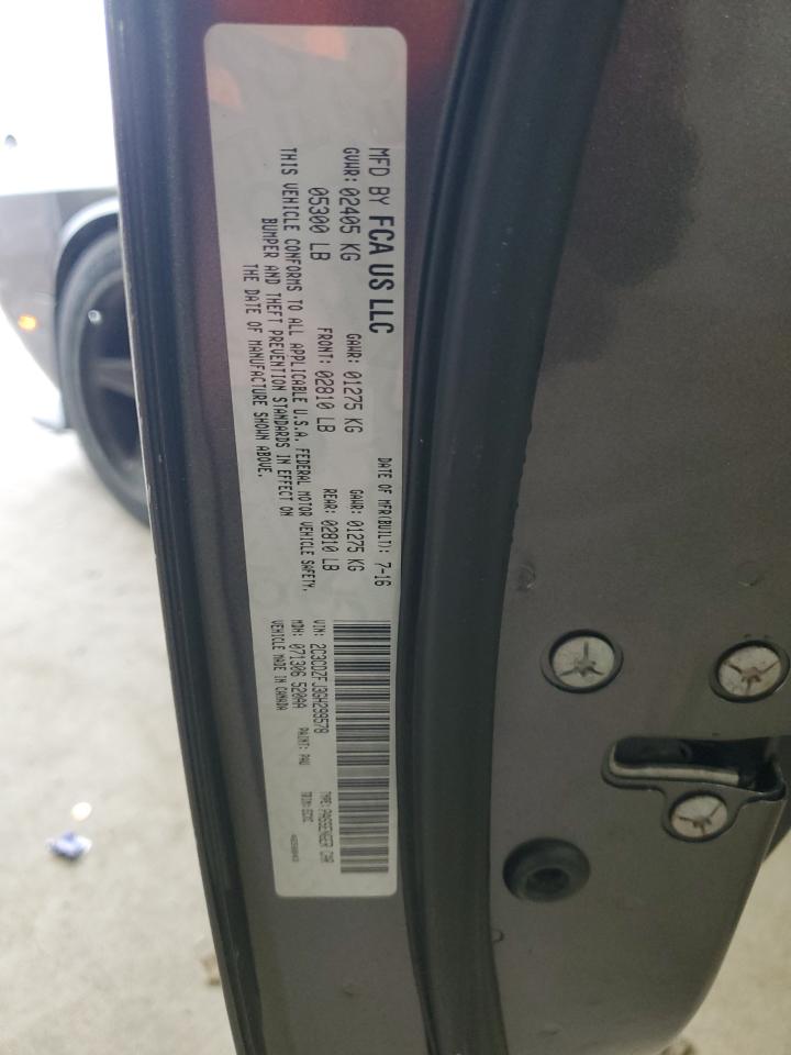 2016 Dodge Challenger R/T Scat Pack VIN: 2C3CDZFJ3GH299578 Lot: 93291435