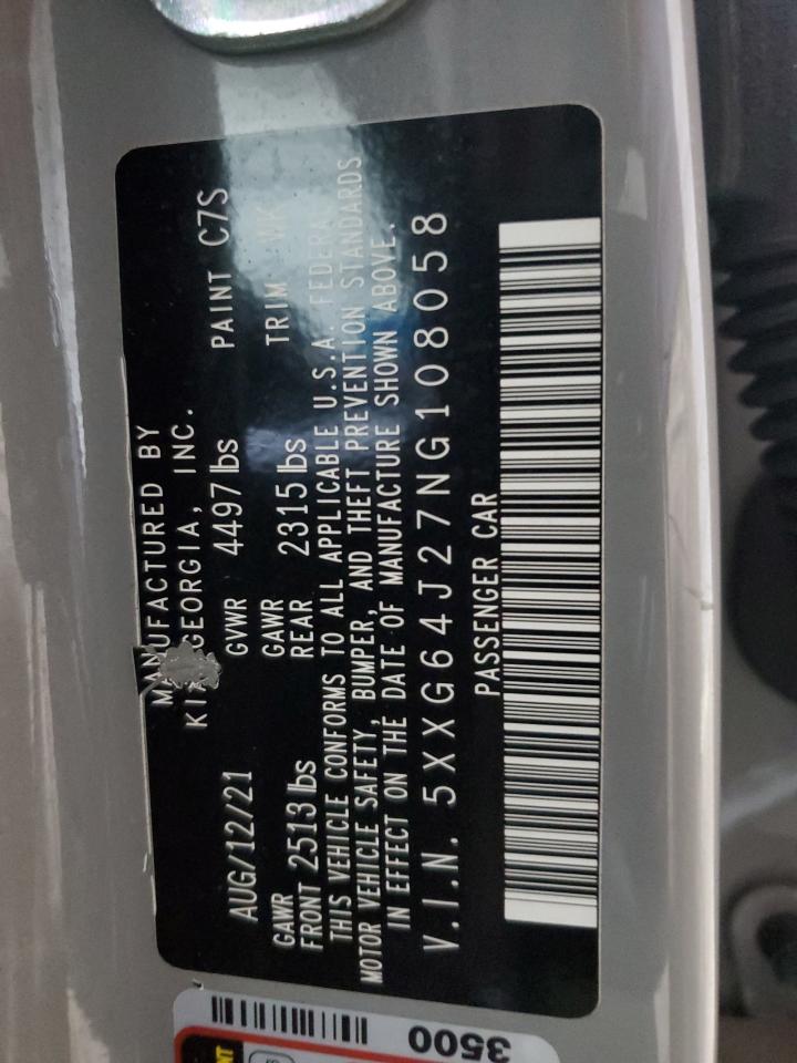 2022 Kia K5 Gt Line VIN: 5XXG64J27NG108058 Lot: 91191385