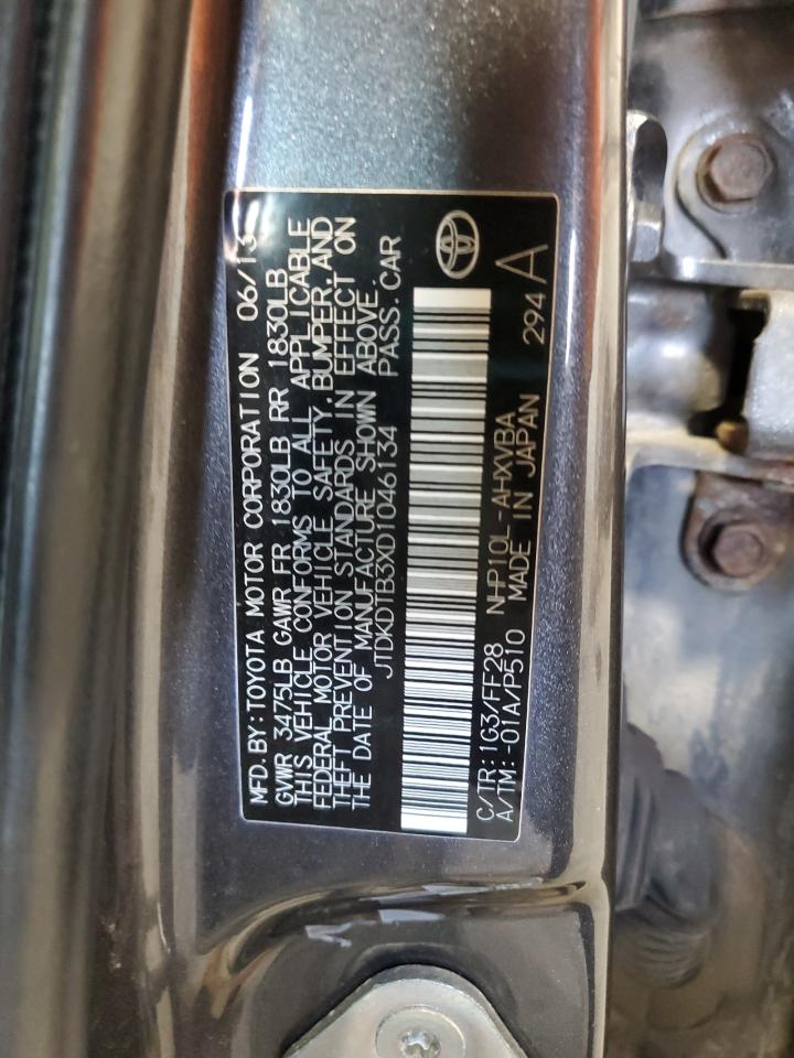 2013 Toyota Prius C VIN: JTDKDTB3XD1046134 Lot: 93892745