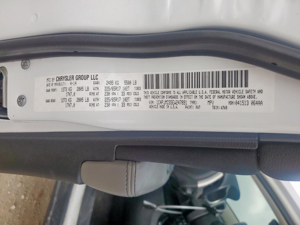 2014 Jeep Cherokee Latitude VIN: 1C4PJMCS5EW247891 Lot: 92825905