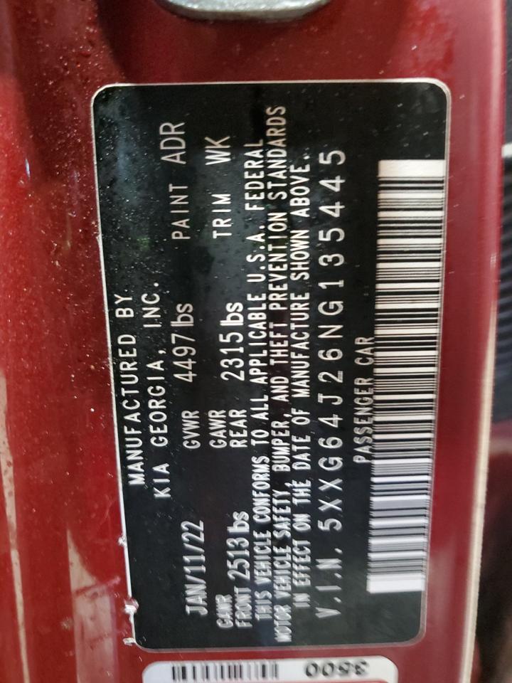 2022 Kia K5 Gt Line VIN: 5XXG64J26NG135445 Lot: 92186875