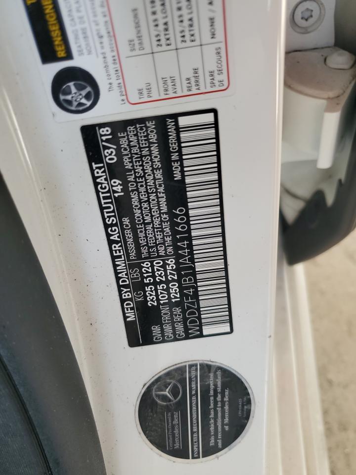 2018 Mercedes-Benz E 300 VIN: WDDZF4JB1JA441666 Lot: 90931775