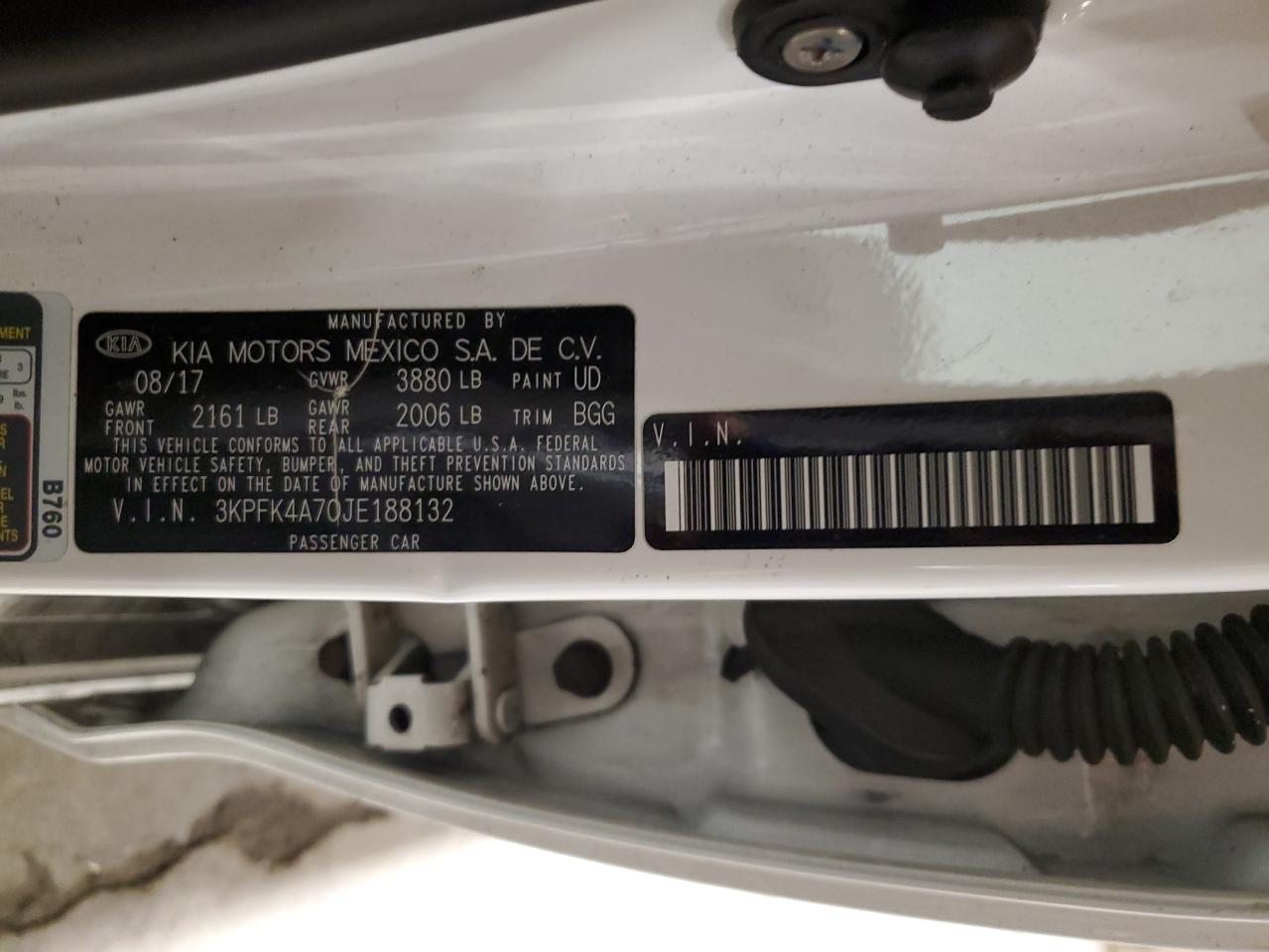 2018 Kia Forte Lx VIN: 3KPFK4A70JE188132 Lot: 92526285