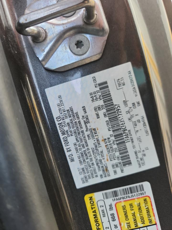 2018 Ford Mustang Gt VIN: 1FA6P8CF6J5122957 Lot: 93054425