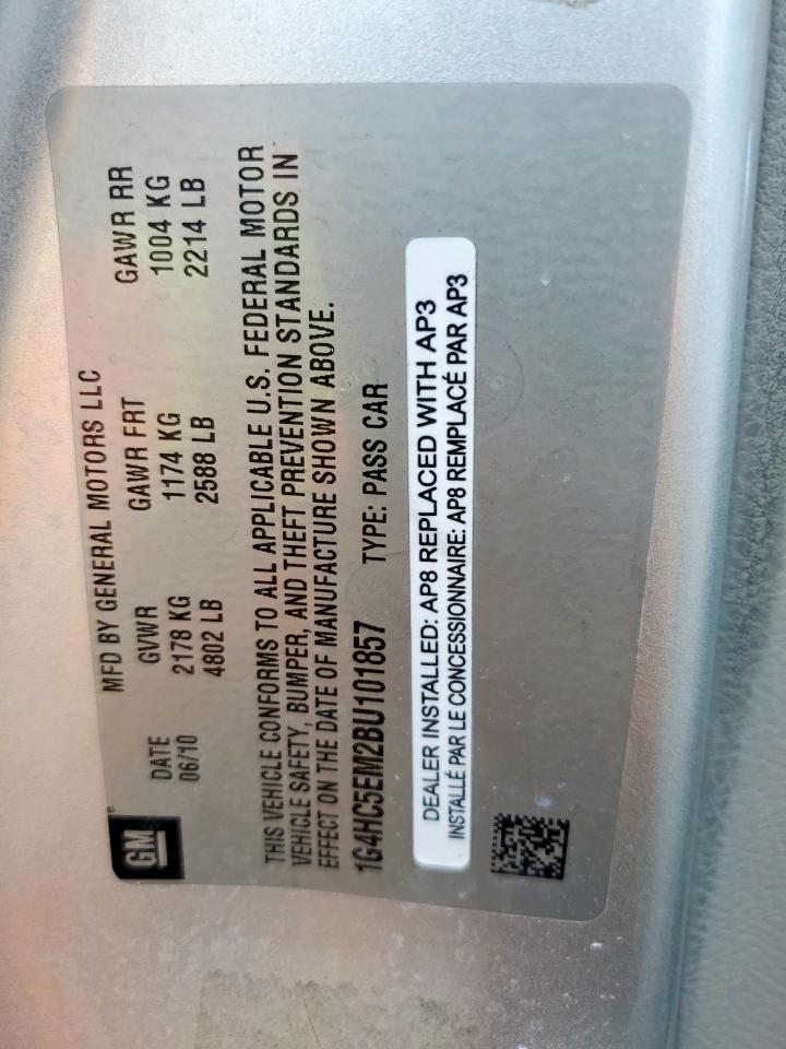 2011 Buick Lucerne Cxl VIN: 1G4HC5EM2BU101857 Lot: 91212415