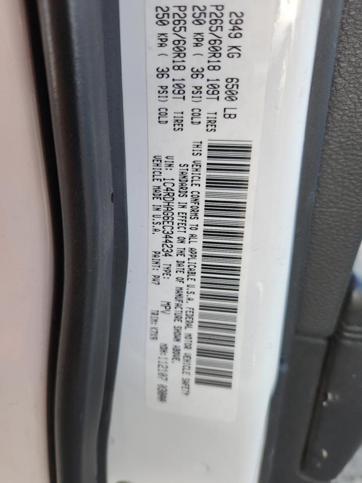 2014 Dodge Durango Sxt VIN: 1C4RDHAG6EC344234 Lot: 91305575