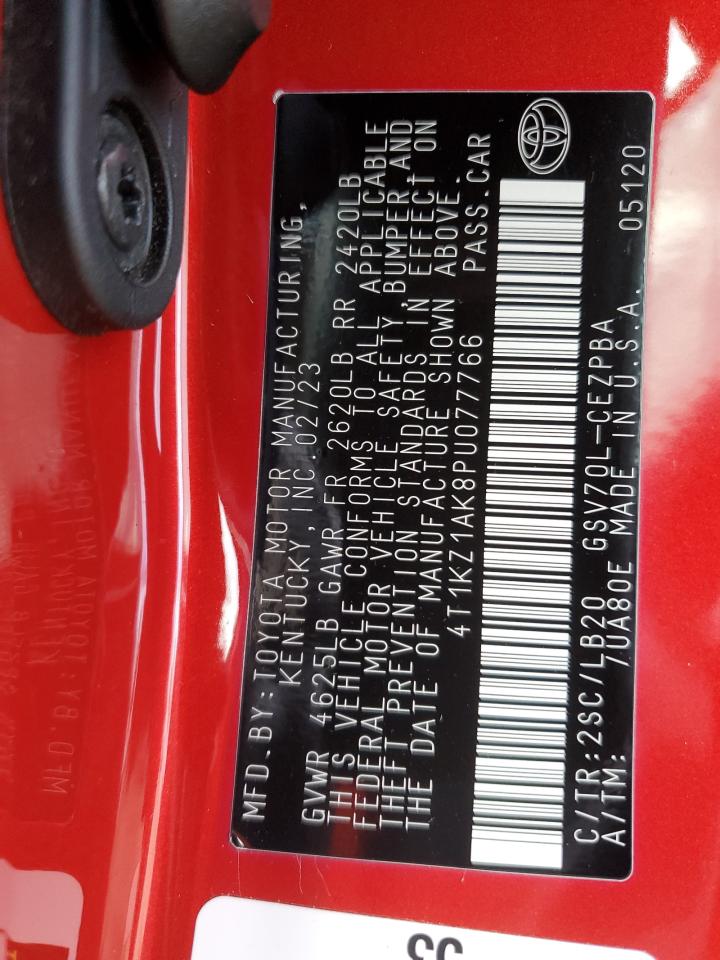 2023 Toyota Camry Trd VIN: 4T1KZ1AK8PU077766 Lot: 91963315