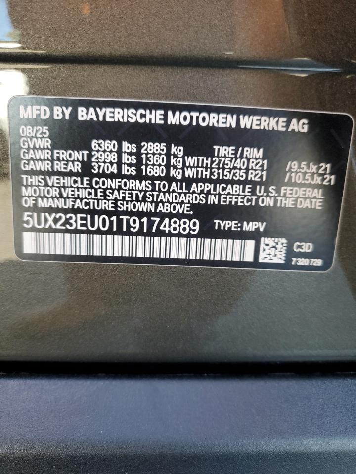 2026 BMW X5 xDrive40I VIN: 5UX23EU01T9174889 Lot: 92620625