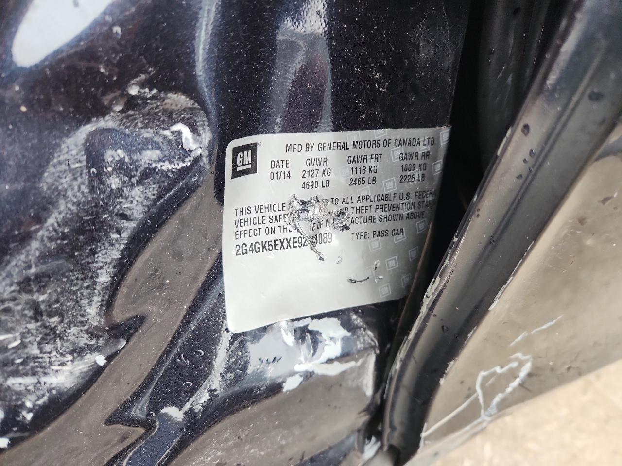 2014 Buick Regal VIN: 2G4GK5EXXE9243089 Lot: 93377625