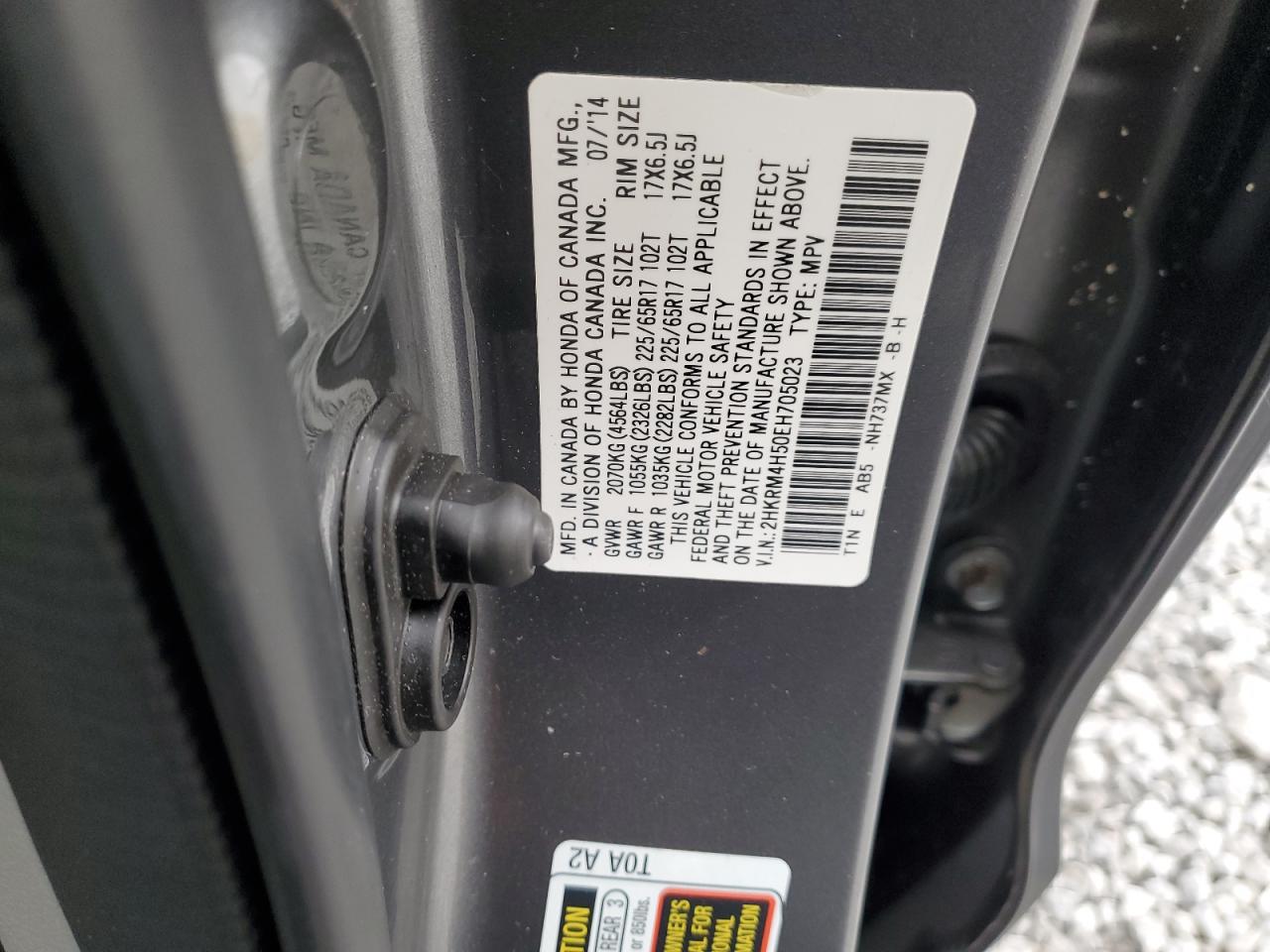 2014 Honda Cr-V Ex VIN: 2HKRM4H50EH705023 Lot: 93897935