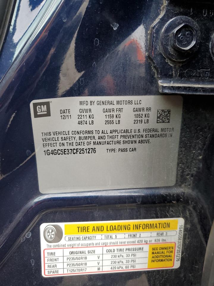 2012 Buick Lacrosse VIN: 1G4GC5E37CF251276 Lot: 91234445