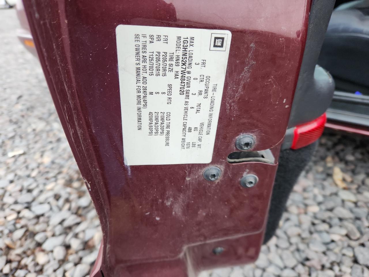 1998 Oldsmobile 88 Base VIN: 1G3HN52K7W4847020 Lot: 93733695