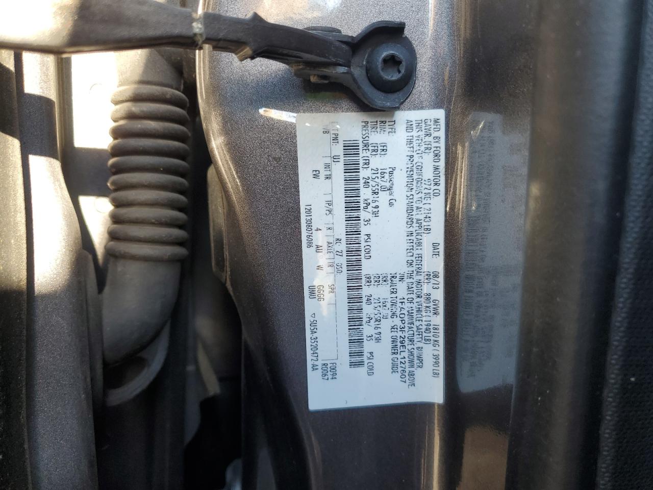 2014 Ford Focus Se VIN: 1FADP3F29EL127607 Lot: 91201365